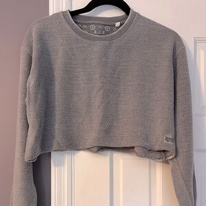 Royce Cropped Fleece Gray Sweatshirt Small